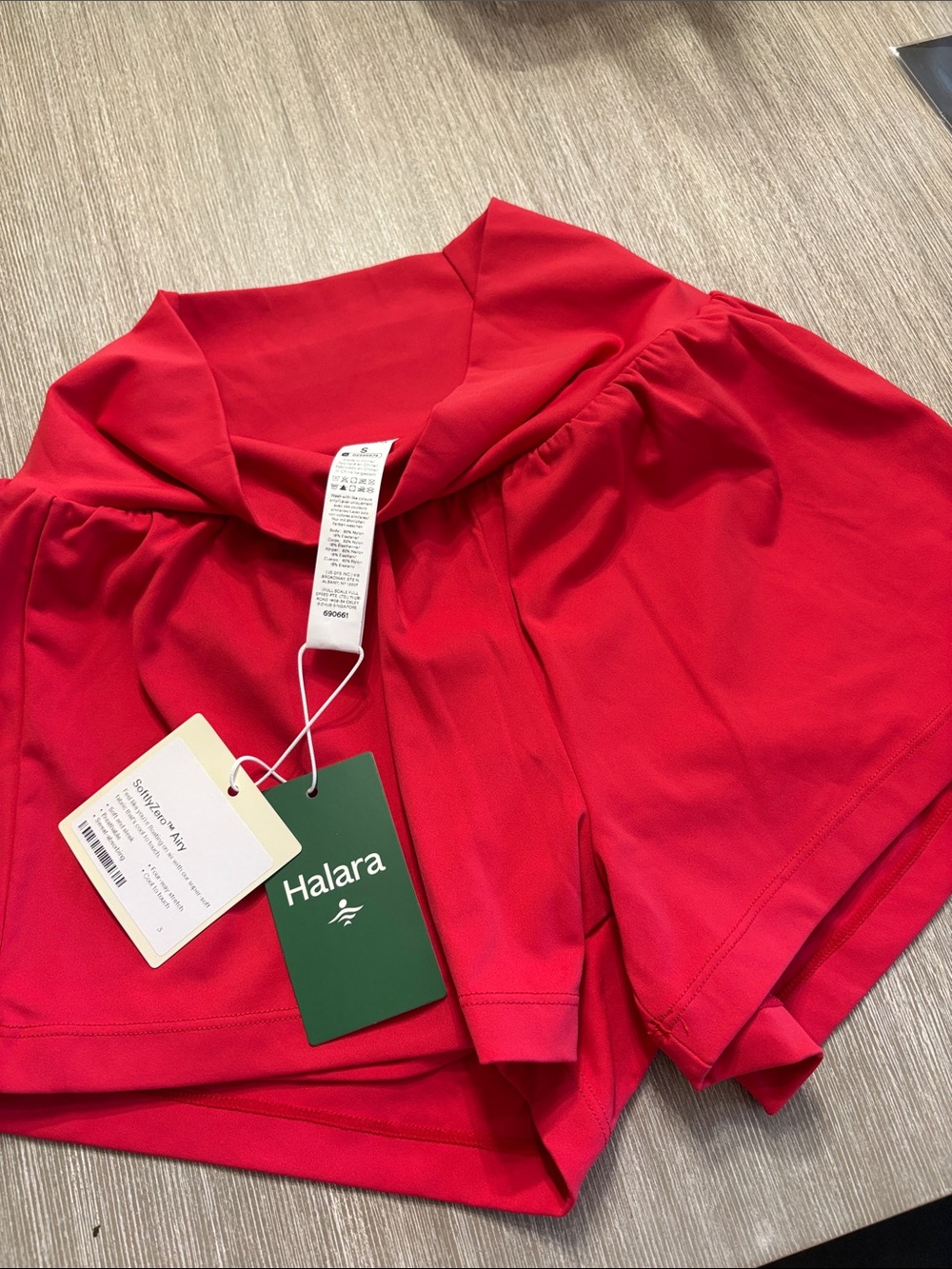HALARA Red Athletic Skort with Built-In Shorts